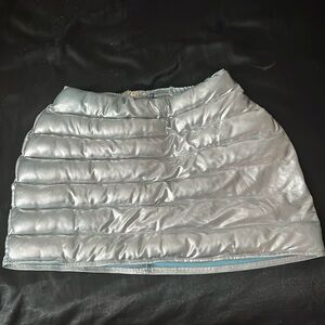 Silver chrome puffer skirt